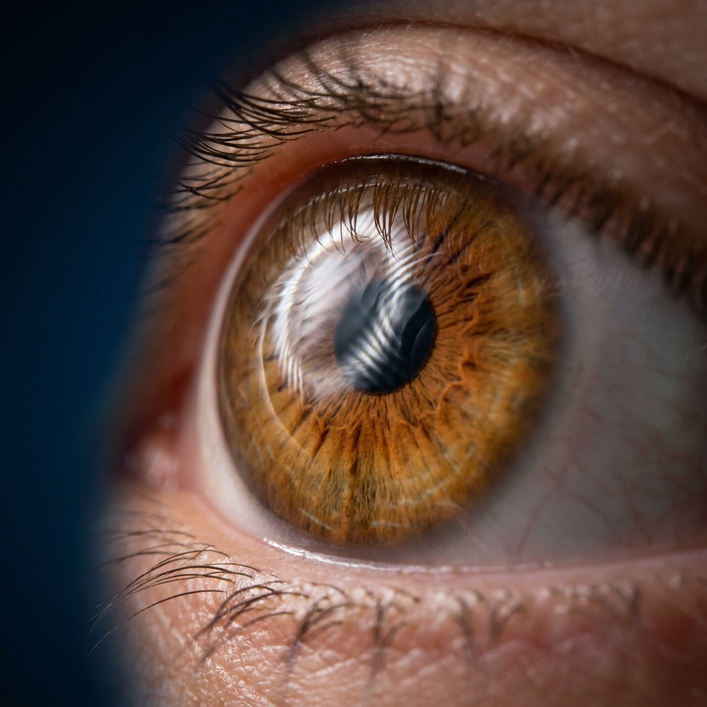 Close-up of an eye with irregular astigmatism