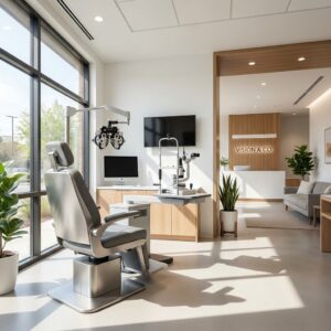 Modern optometry office serving scleral lens patients near Farmington Hills