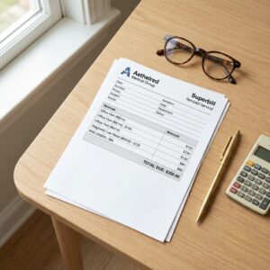 Itemized superbill for out-of-network insurance reimbursement