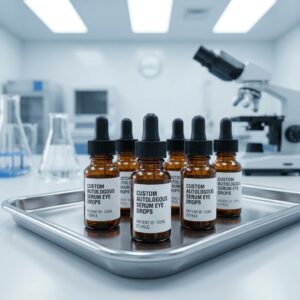 Amber vials of autologous serum eye drops for severe dry eye